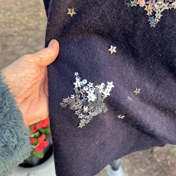 Kate Spade ♠️ Constellation Las Vegas Sweater, Rich Navy, XL, NWT - Picture 6 of 9